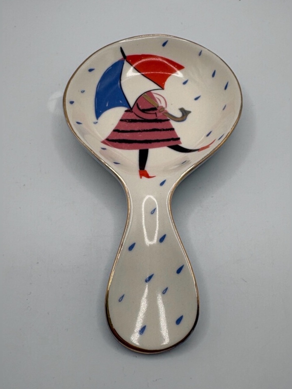 Anthropologie Libby Vanderploeg Parapluie Umbrella ceramic spoon rest NWT